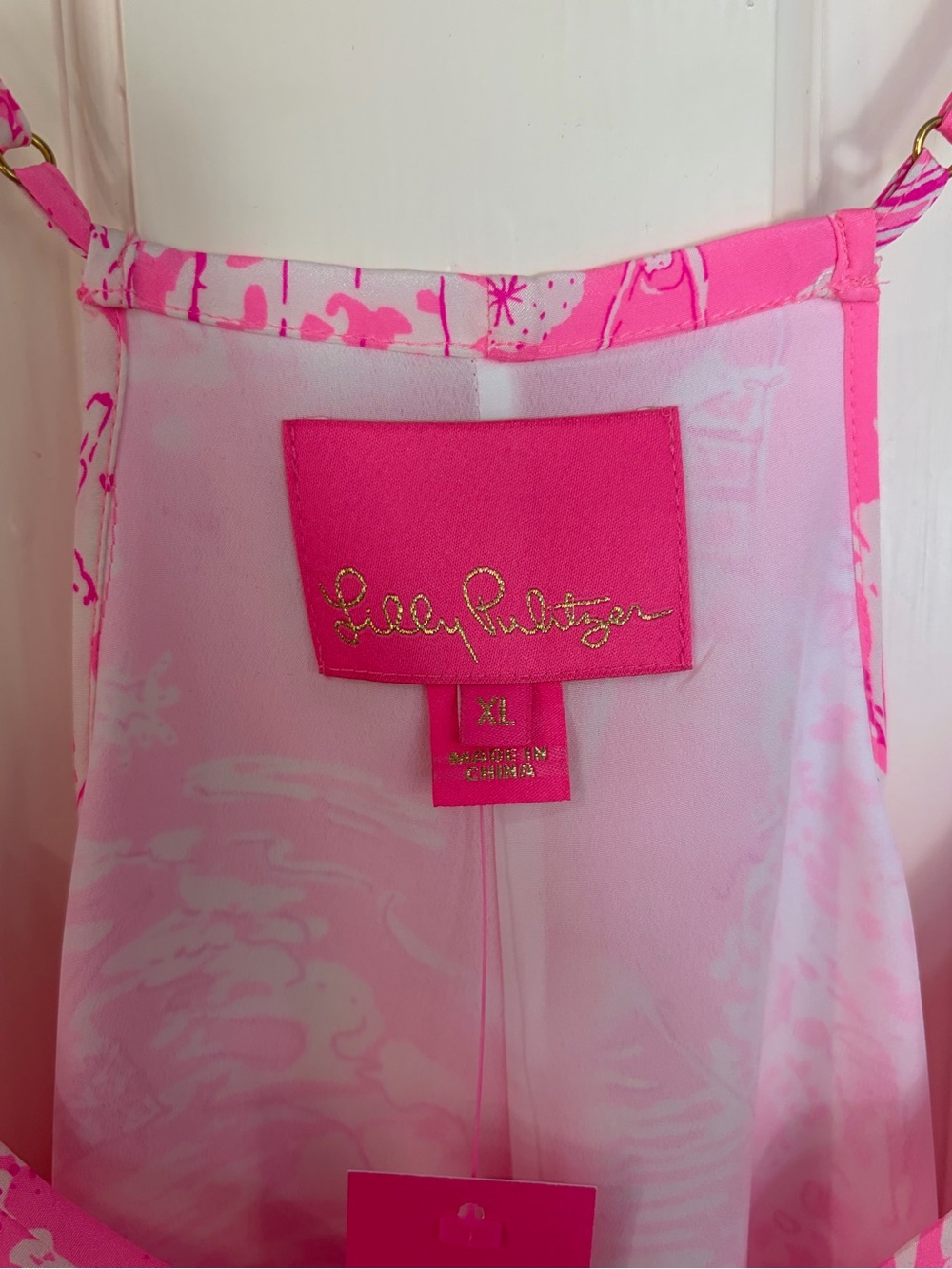 Lilly Pulitzer Pink and White Printed Slip Dress - Picture 3 of 4